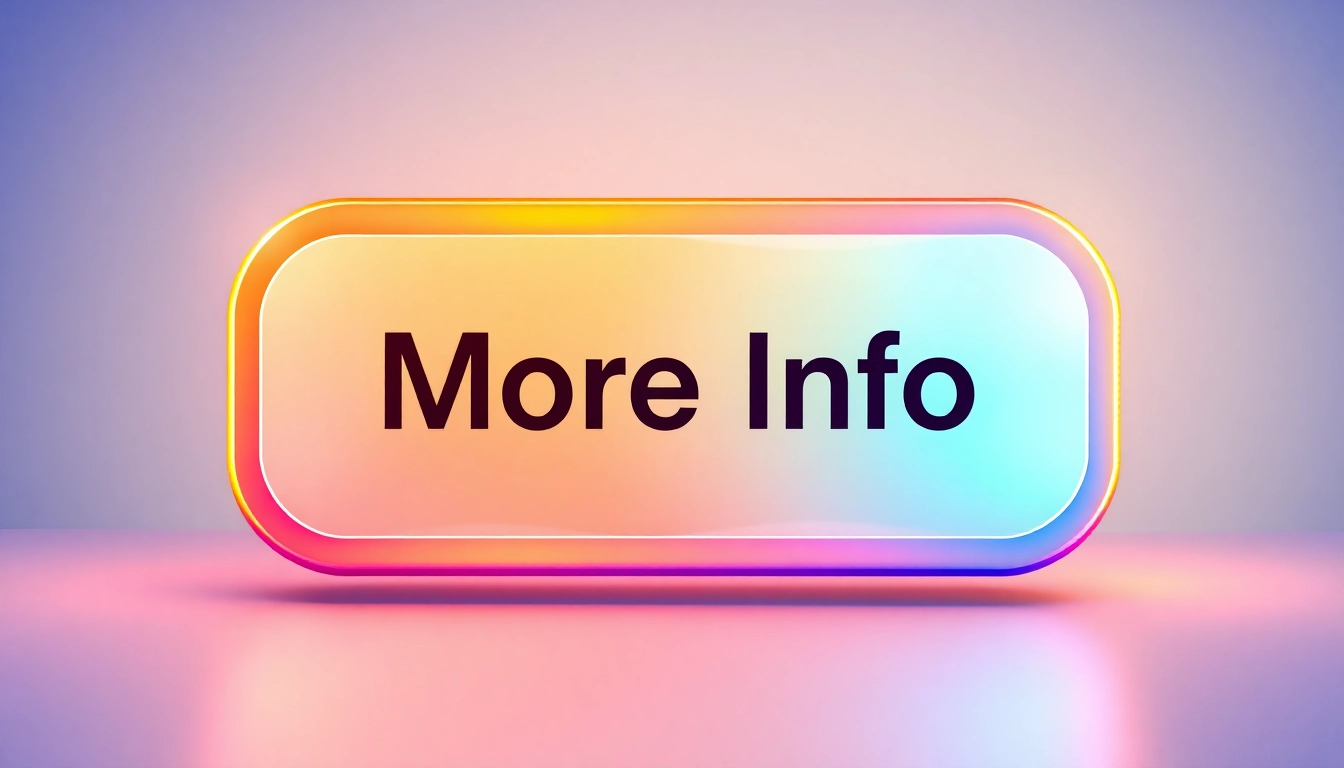 Clickable More Info button with a modern design and vibrant gradient colors inviting user interaction.