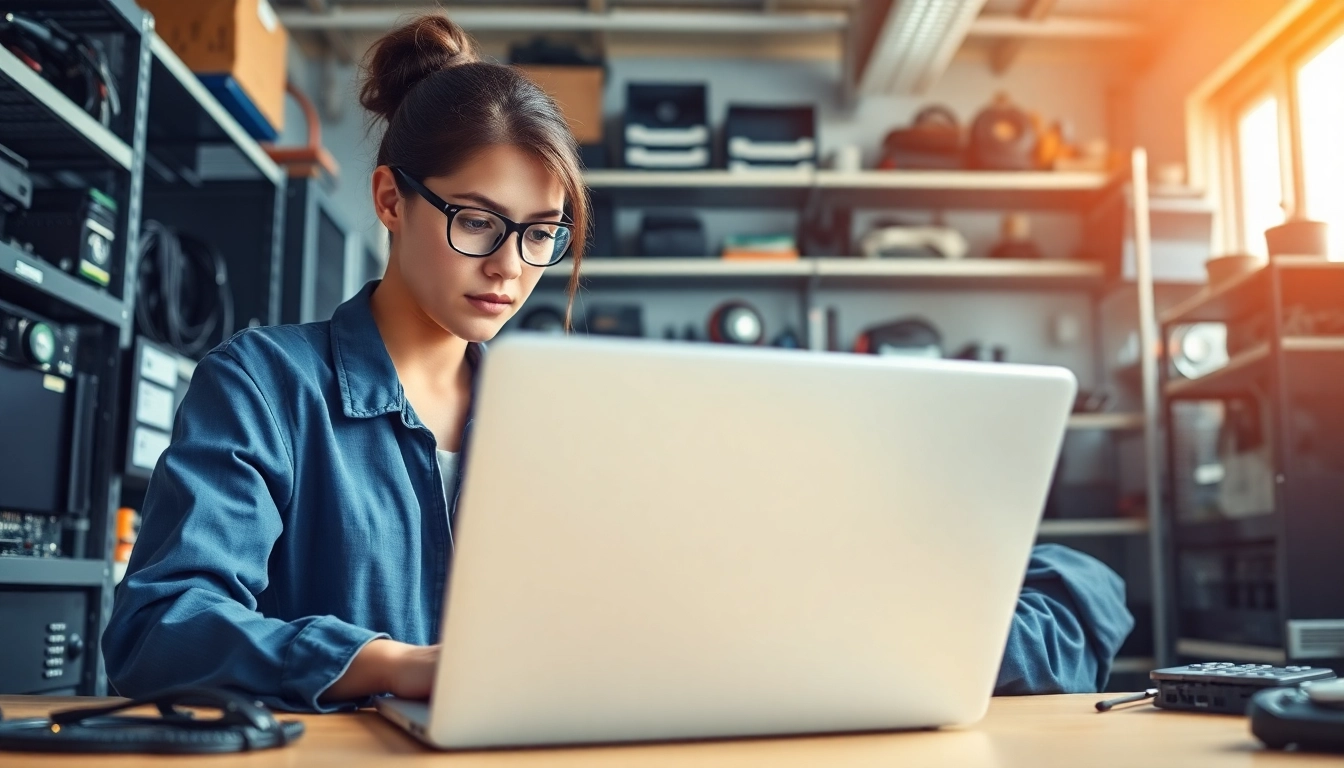 Effettua la riparazione computer settimo torinese con un tecnico esperto al lavoro.