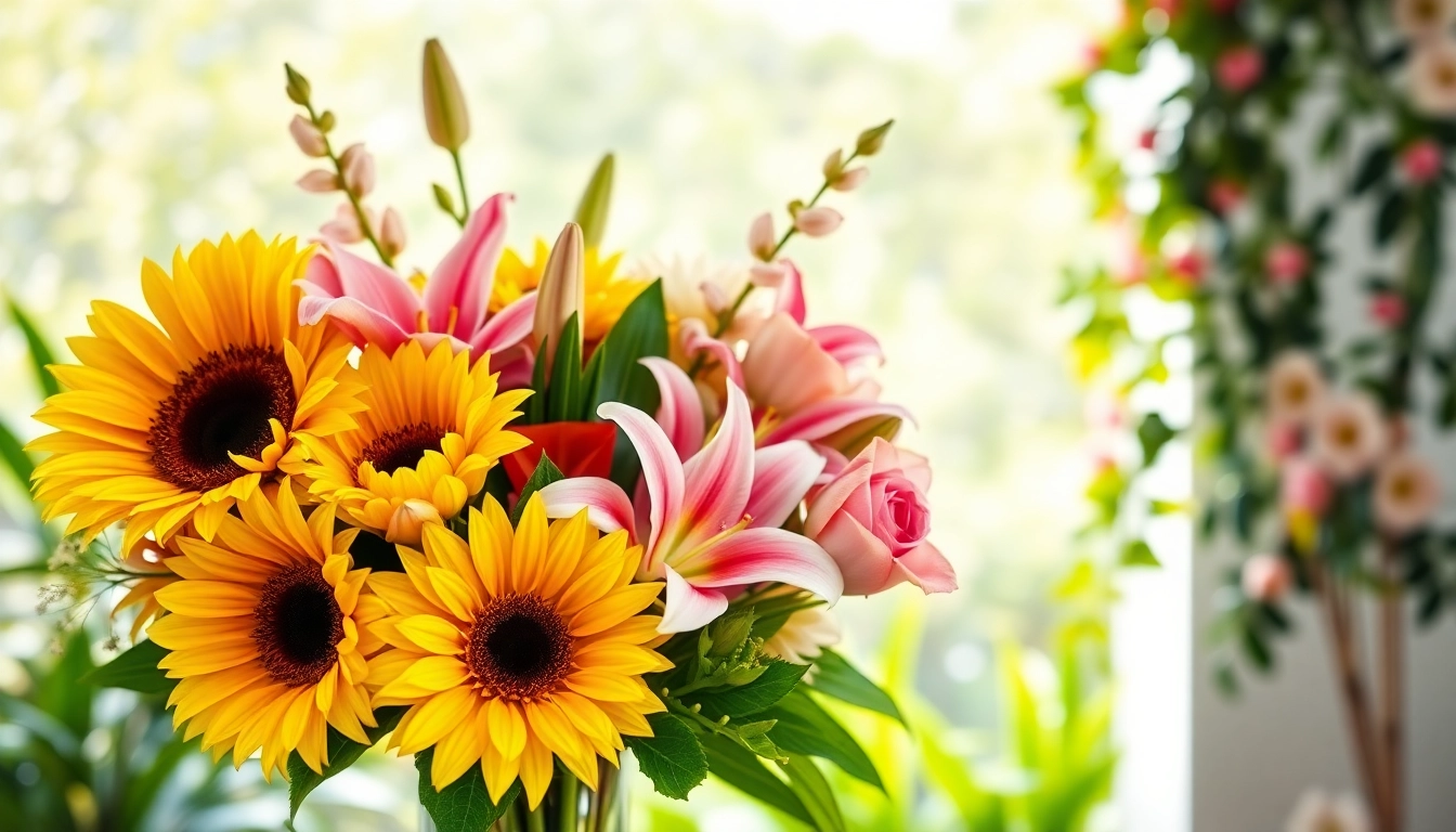 Stunning floral display by a Fountain Valley florist featuring bright blooms in a stylish arrangement.