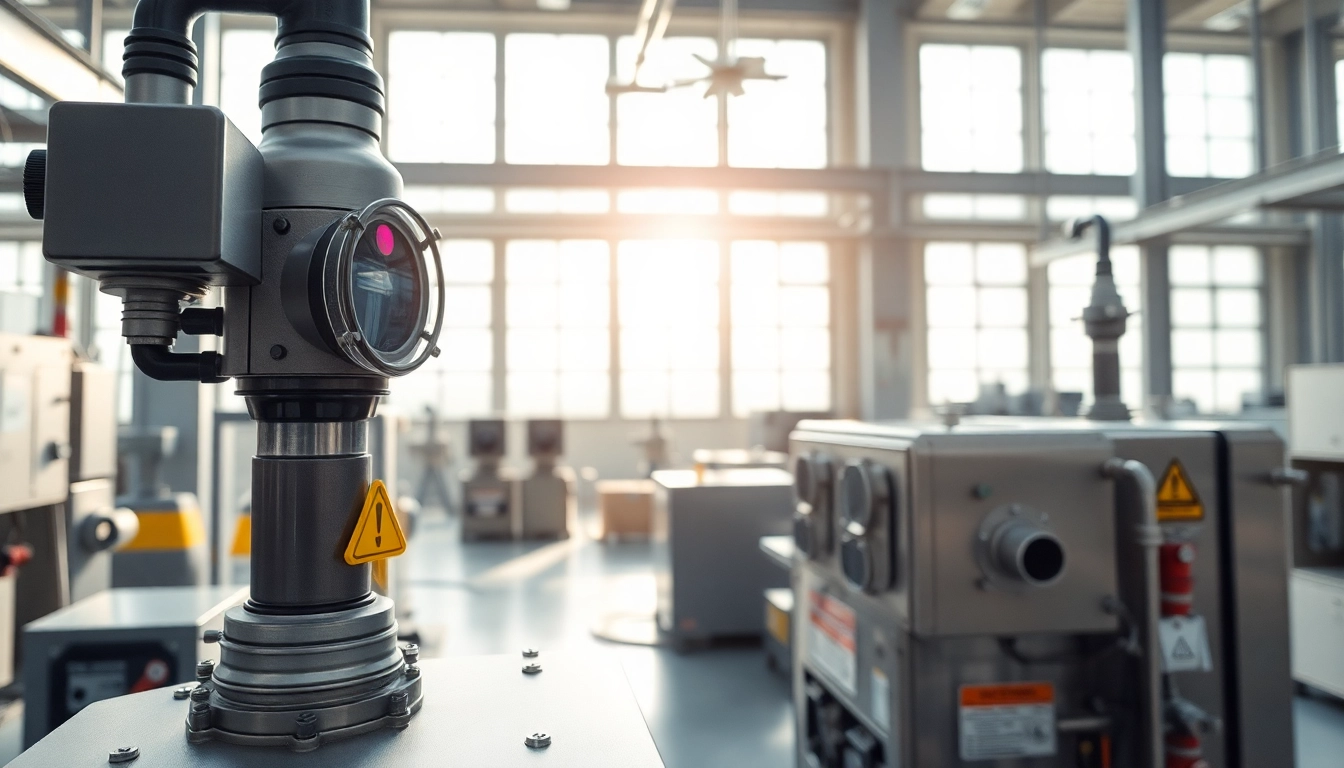 Monitor sulfur dioxide detector in an industrial setting with vibrant safety features.