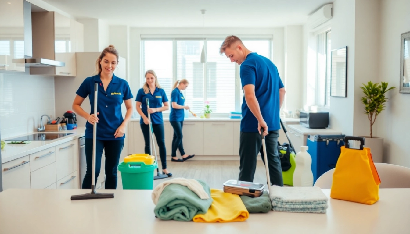 Bond cleaning Brisbane team delivering professional cleaning services in a sunlit apartment.