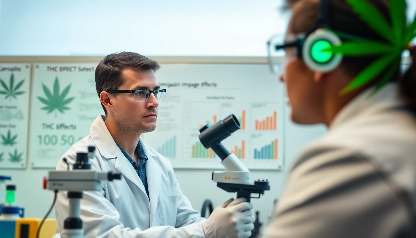 Cannabis impairment test being conducted in a lab to assess marijuana effects on performance.