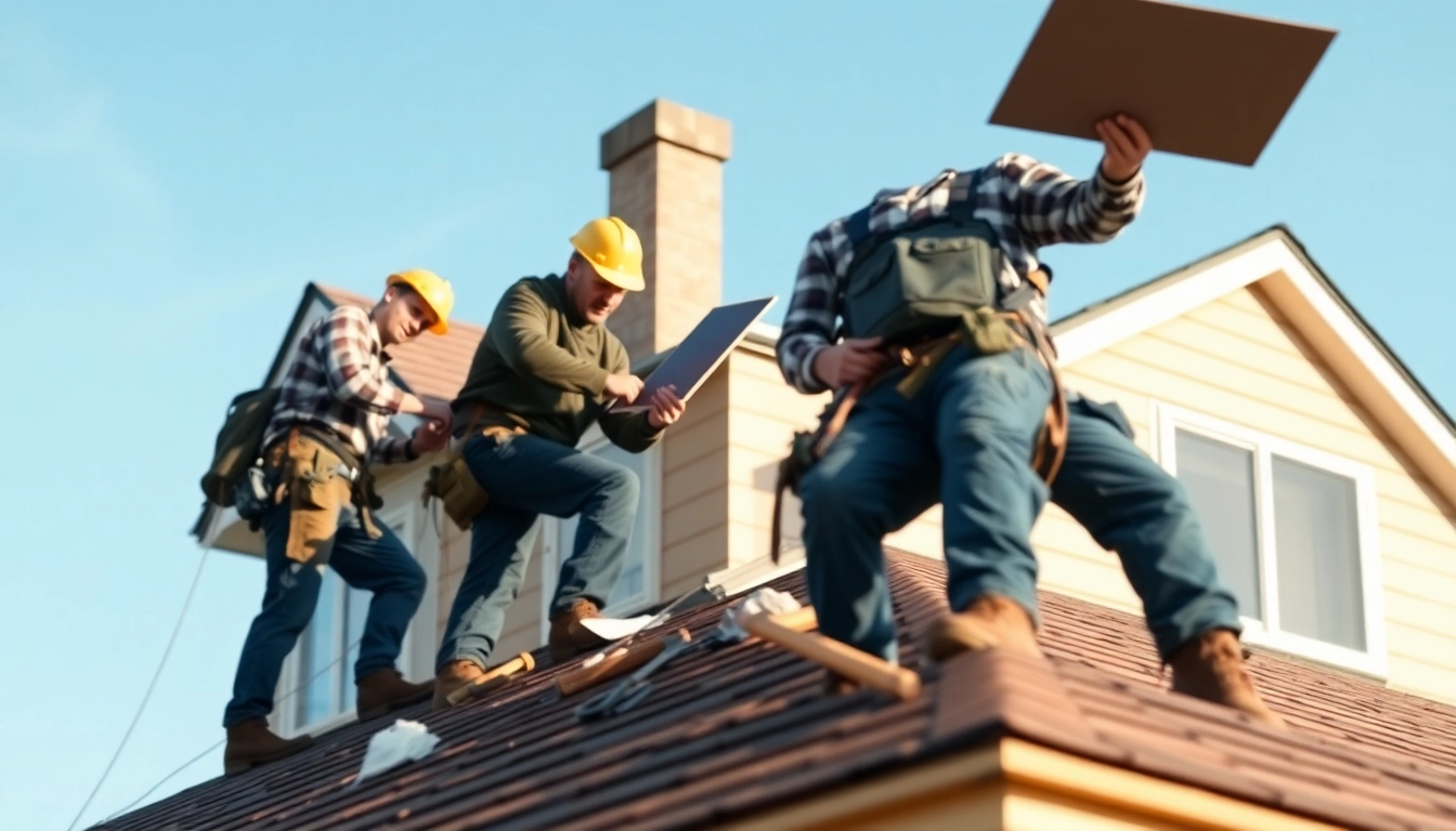 Employing skilled local roofers near me for quality roofing solutions on a residential home.