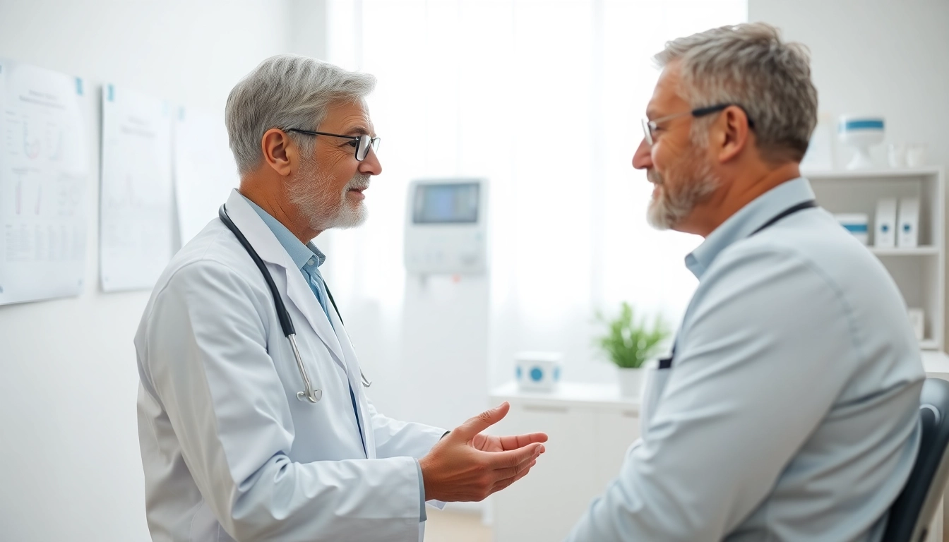 Untersuchung der Allergien bei einem Patienten durch einen Arzt in einer hellen Klinik.