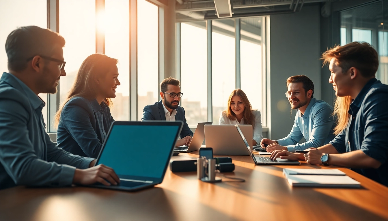 Collaborative team of social media marketing companies edmonton working on digital strategy
