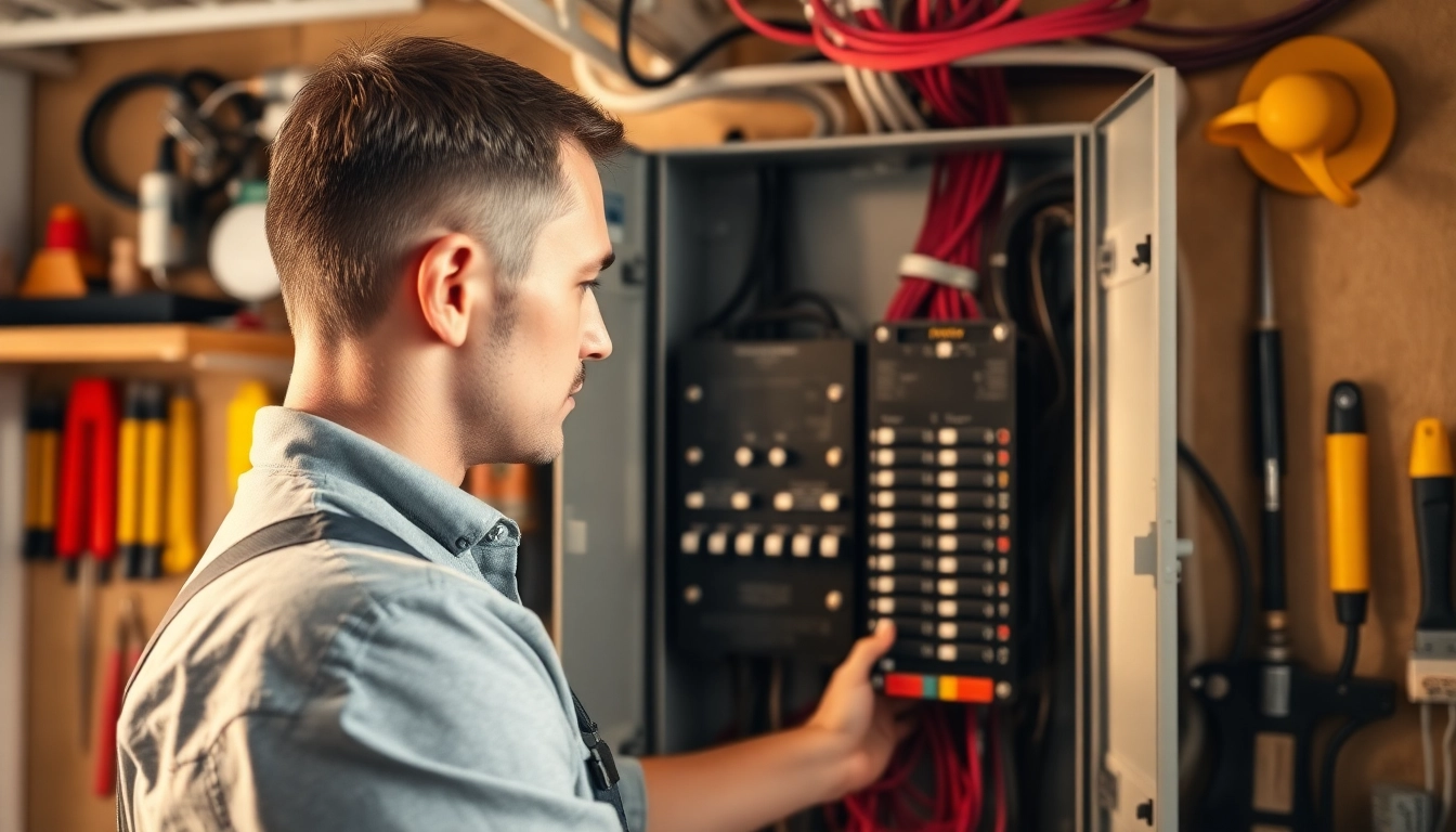Inspecting an electrical panel Clearwater with a professional electrician focused on safe upgrades.