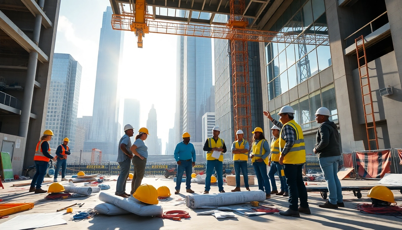 Showcasing the teamwork of New York Commercial General Contractor on a bustling construction site.