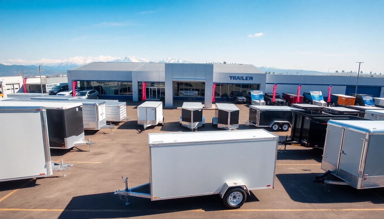 Shop for quality trailers for sale in Massachusetts at a vibrant dealership with various options displayed.