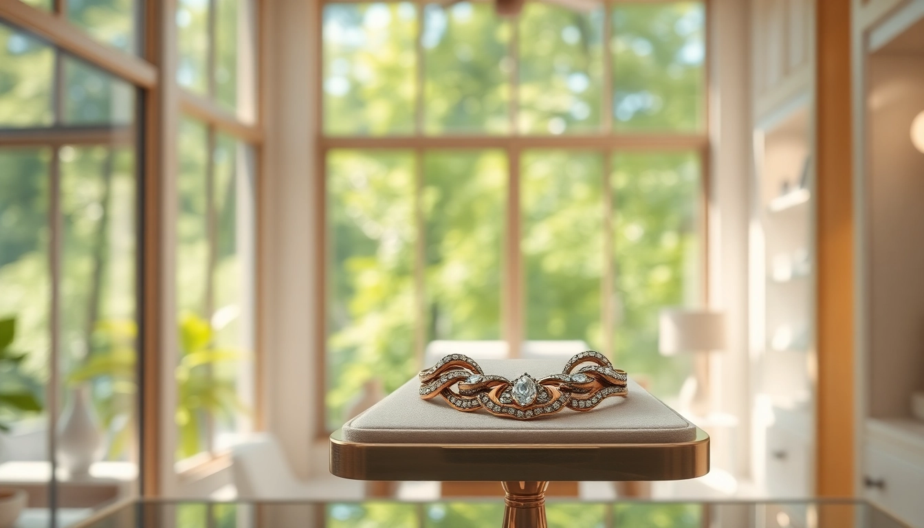 Find exquisite jewelry near me showcased in a bright boutique filled with natural light.